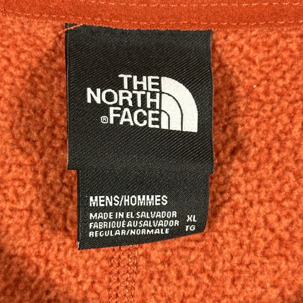North Face Sweater Adult EXTRA LARGE Orange Pullover Quarter Zip Textured Fleece